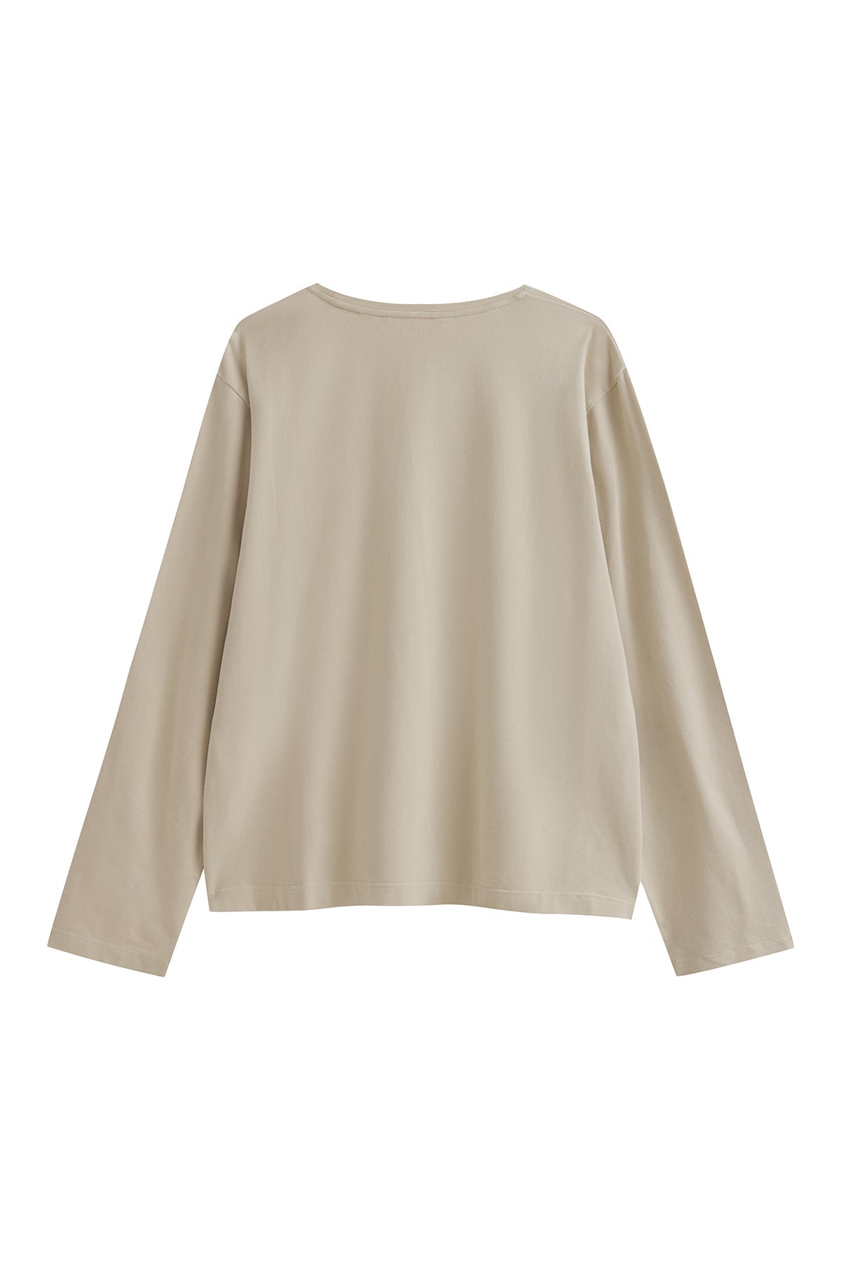 The Cosy Long Sleeve Top in latte back view.