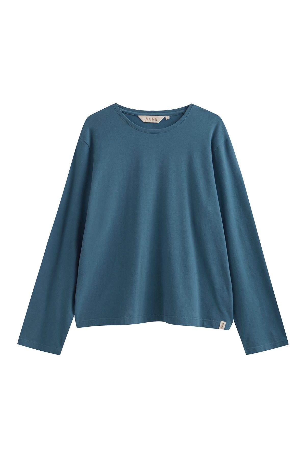 The Cosy Long Sleeve Top in noon front view showing a soft collar band for subtle structure.
