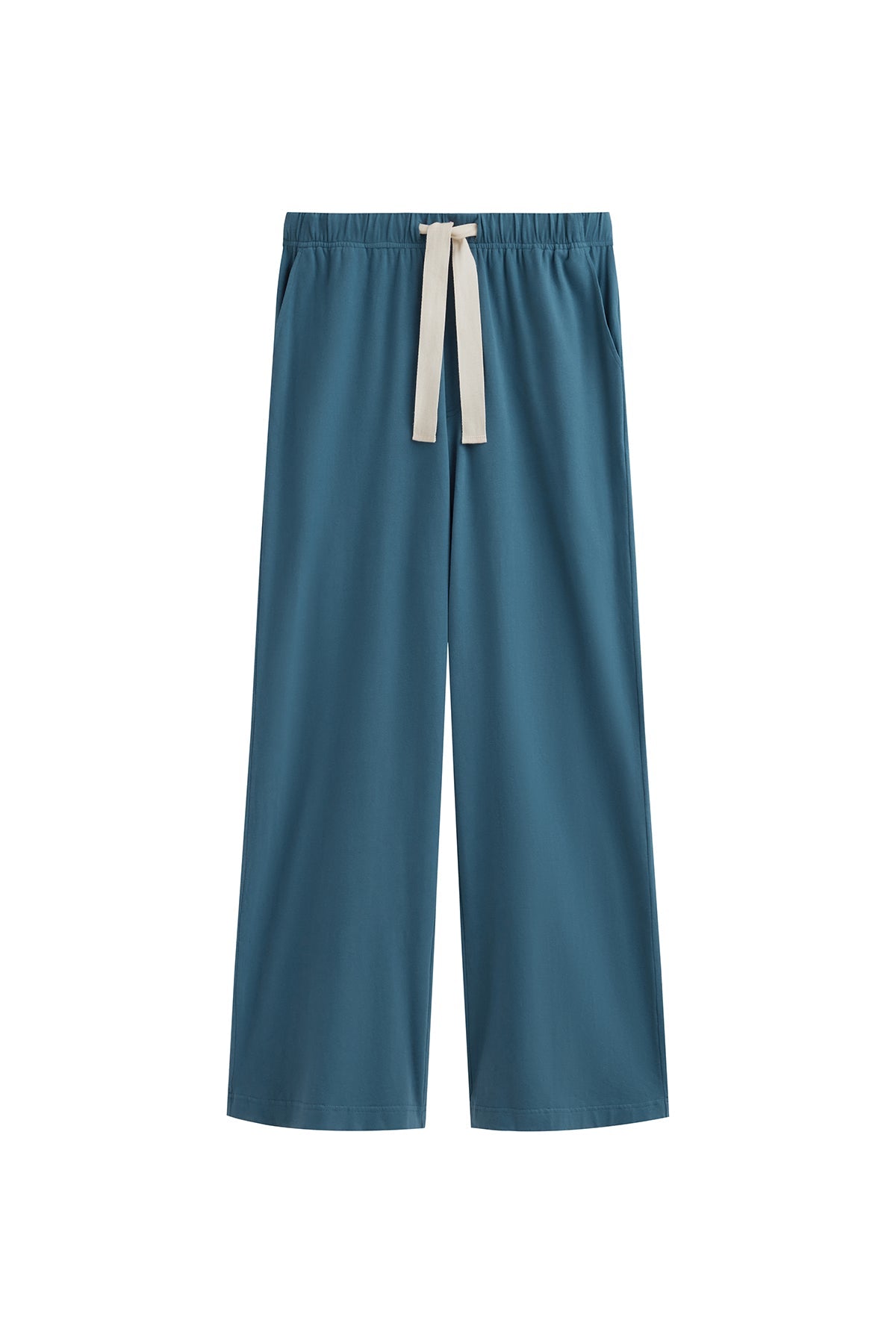 Cosy Pant in Noon, front view showing natural cotton waist tie and front pockets