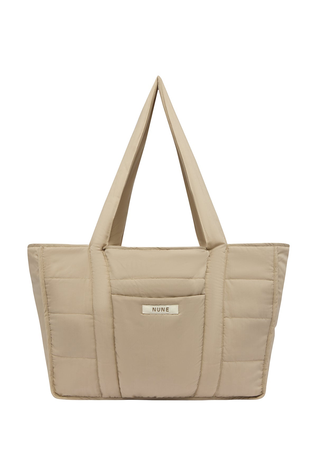 Oat Doona Tote front view showing front pocket