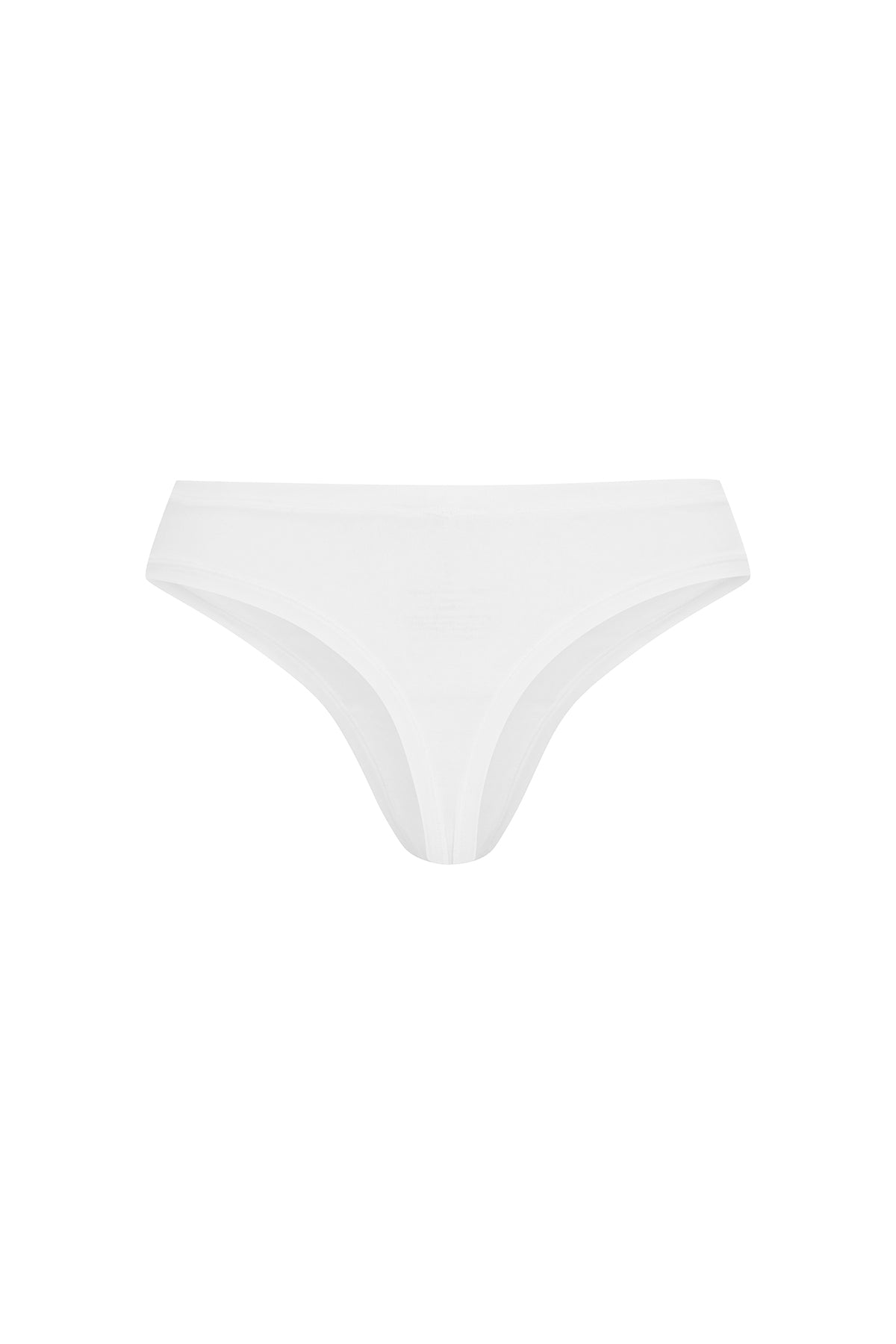G string in white features smooth finishes and a high-cut silhouette, back view