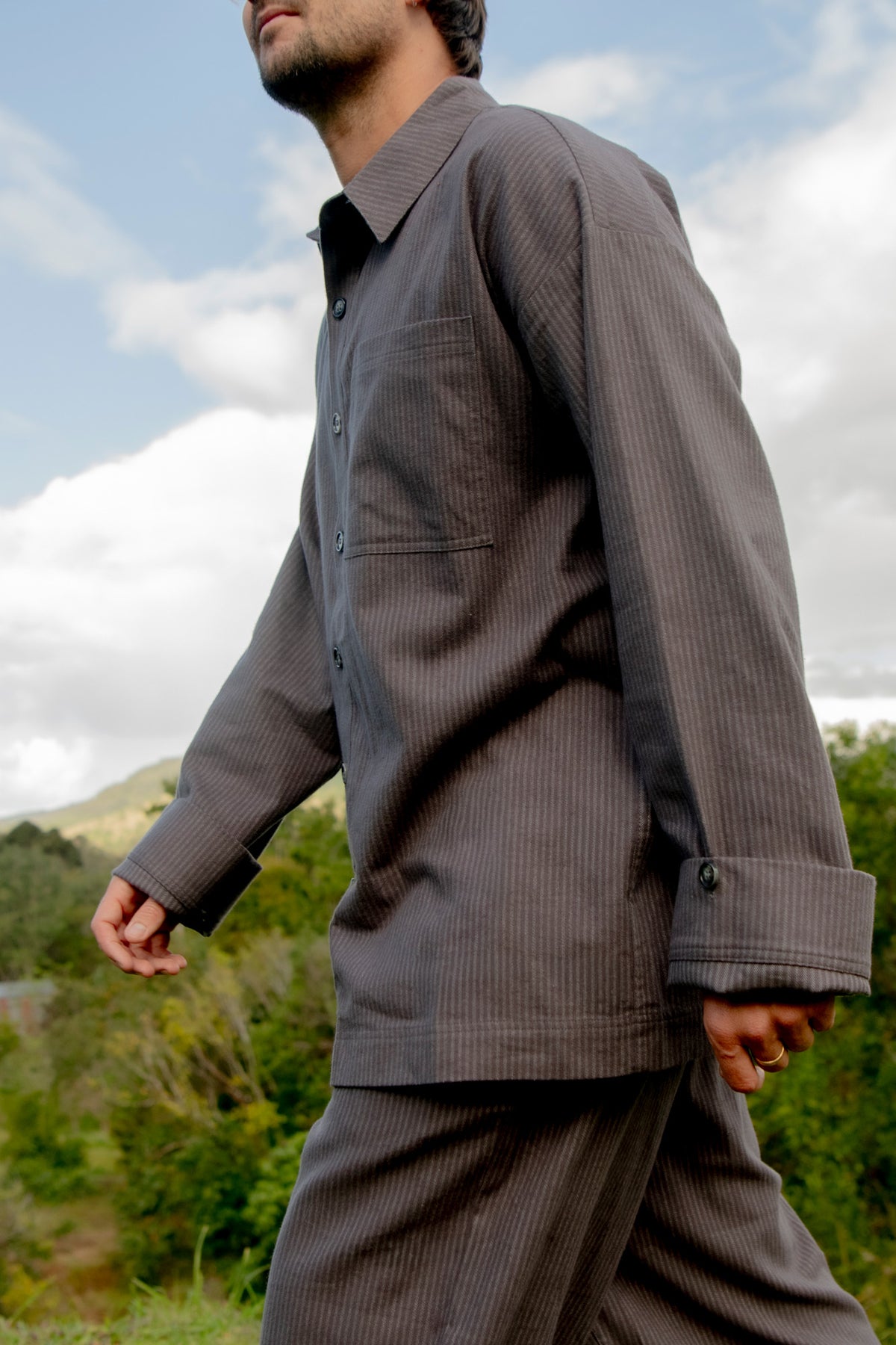 Long Sleep Pant Flannel - Evening Pinstripe