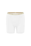 Women’s Boxer Brief in White silky-soft micromodal blend, like his Boxer Briefs, only cooler, front view