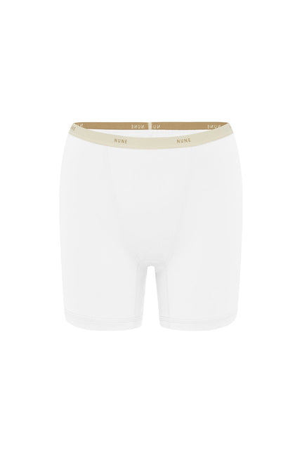 Women’s Boxer Brief in White silky-soft micromodal blend, like his Boxer Briefs, only cooler, front view