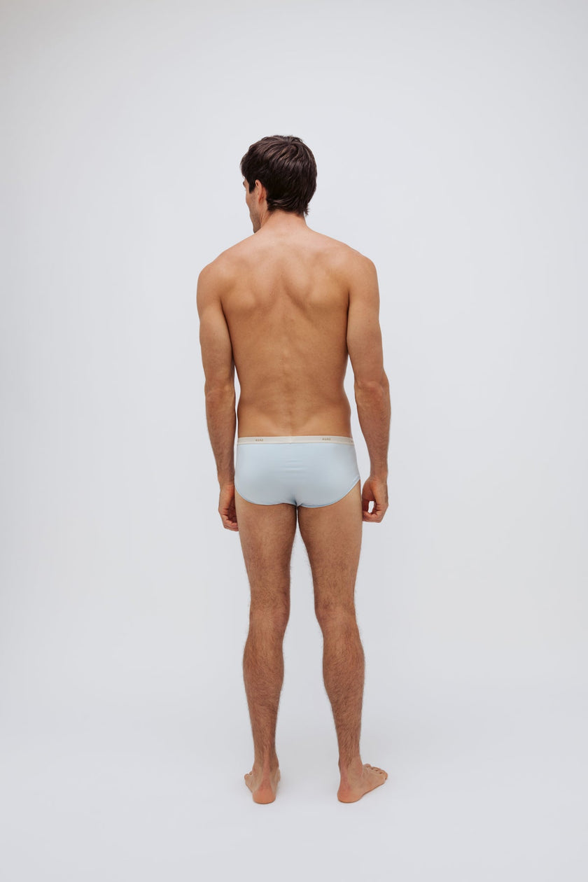Daybreak men's original briefs worn by male model full back view