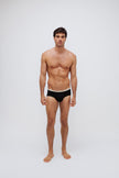 Men's Black Original Briefs crafted from premium micro modal worn by male model front view
