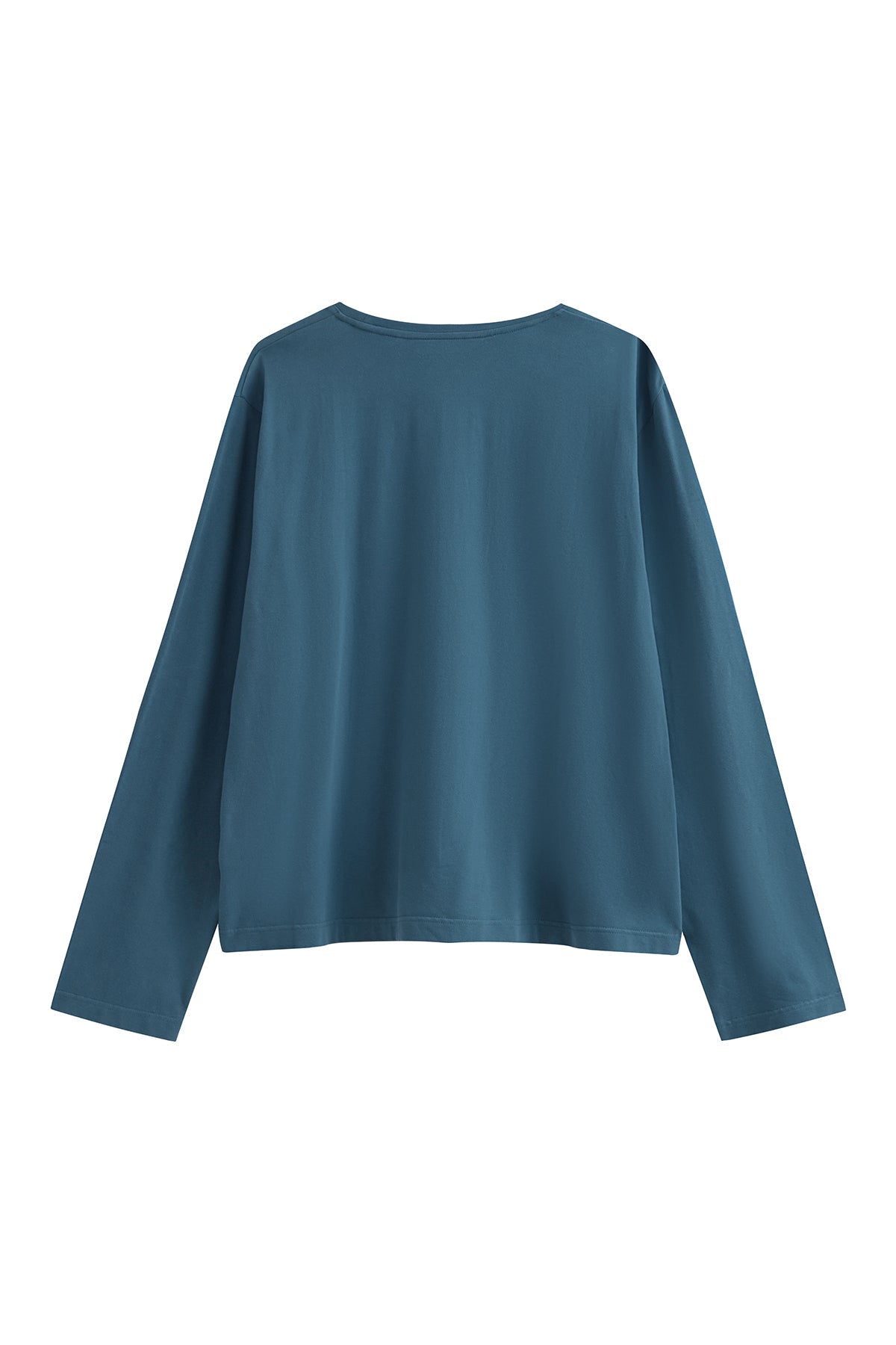 The Cosy Long Sleeve Top in noon back view showing a soft collar band for subtle structure.
