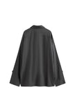 Long Sleeve Sleep Shirt Flannel in Evening Pinstripe, back view