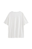 White Oversized Tee with a drop-shoulder silhouette made in organic cotton jersey, back view