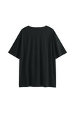 Black Oversized Tee with a drop-shoulder silhouette made in organic cotton jersey, back view
