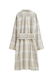 Oat Check House Shirt back view showing removable waist tie