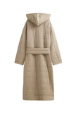 Oat Long Doona Robe back view showing removable waist tie 