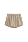 Oat boxer shorts with 2 buttons front view