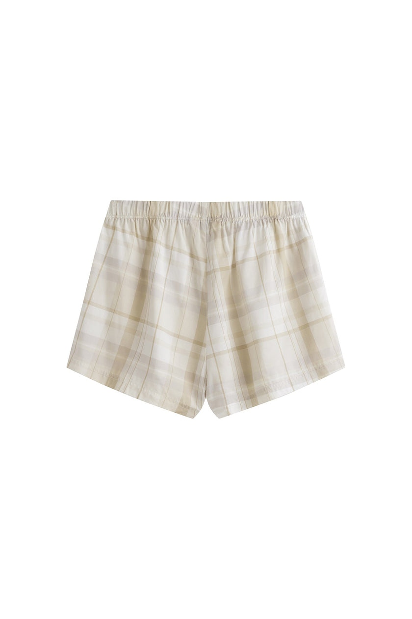 Oat check boxer shorts back view