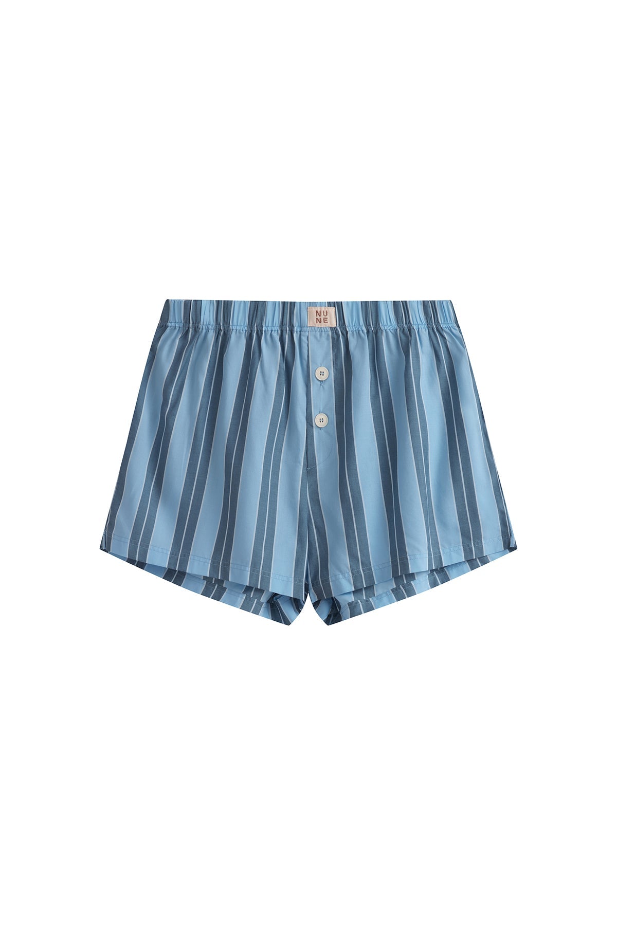 Boxer Short in Daybreak Stripe front view showing 2 front fly buttons