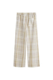Oat Check Long Sleep Pant Macel, back view showing back pocket