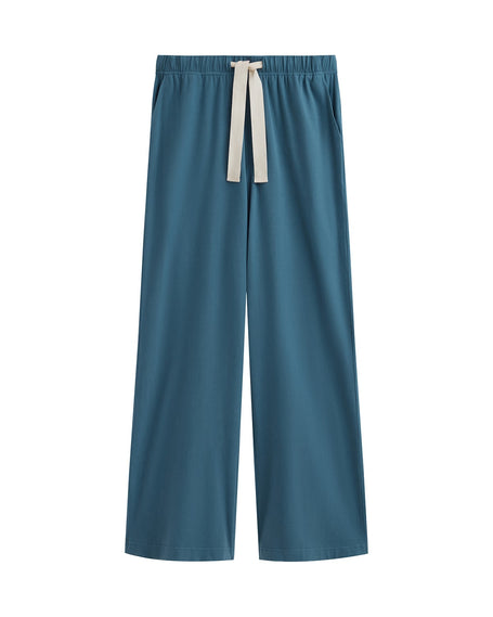 Cosy Pant in Noon, front view showing natural cotton waist tie and front pockets