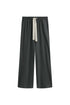 Cosy Pant in Charcoal, front view showing natural cotton waist tie and front pockets
