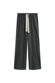 Cosy Pant in Charcoal, front view showing natural cotton waist tie and front pockets