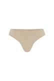 G string in latte features smooth finishes and a high-cut silhouette, front view