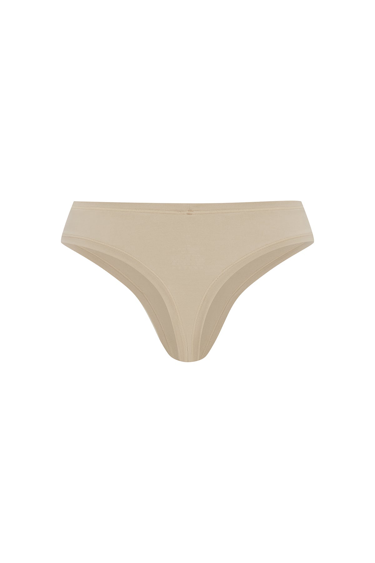 G string in latte features smooth finishes and a high-cut silhouette, back view