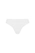 G string in white features smooth finishes and a high-cut silhouette, front view