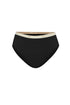 Women's Black High Waist Brief featuring soft folded edges and a double-lined front made from a silky-soft micromodal blend front view