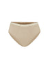 Women's Latte High Waist Brief featuring soft folded edges and a double-lined front made from a silky-soft micromodal blend front view