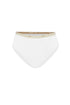 Women's White High Waist Brief featuring soft folded edges and a double-lined front made from a silky-soft micromodal blend front view