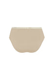 Women's Latte High Waist Brief featuring soft folded edges and a double-lined front made from a silky-soft micromodal blend back view