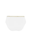 Women's White High Waist Brief featuring soft folded edges and a double-lined front made from a silky-soft micromodal blend back view