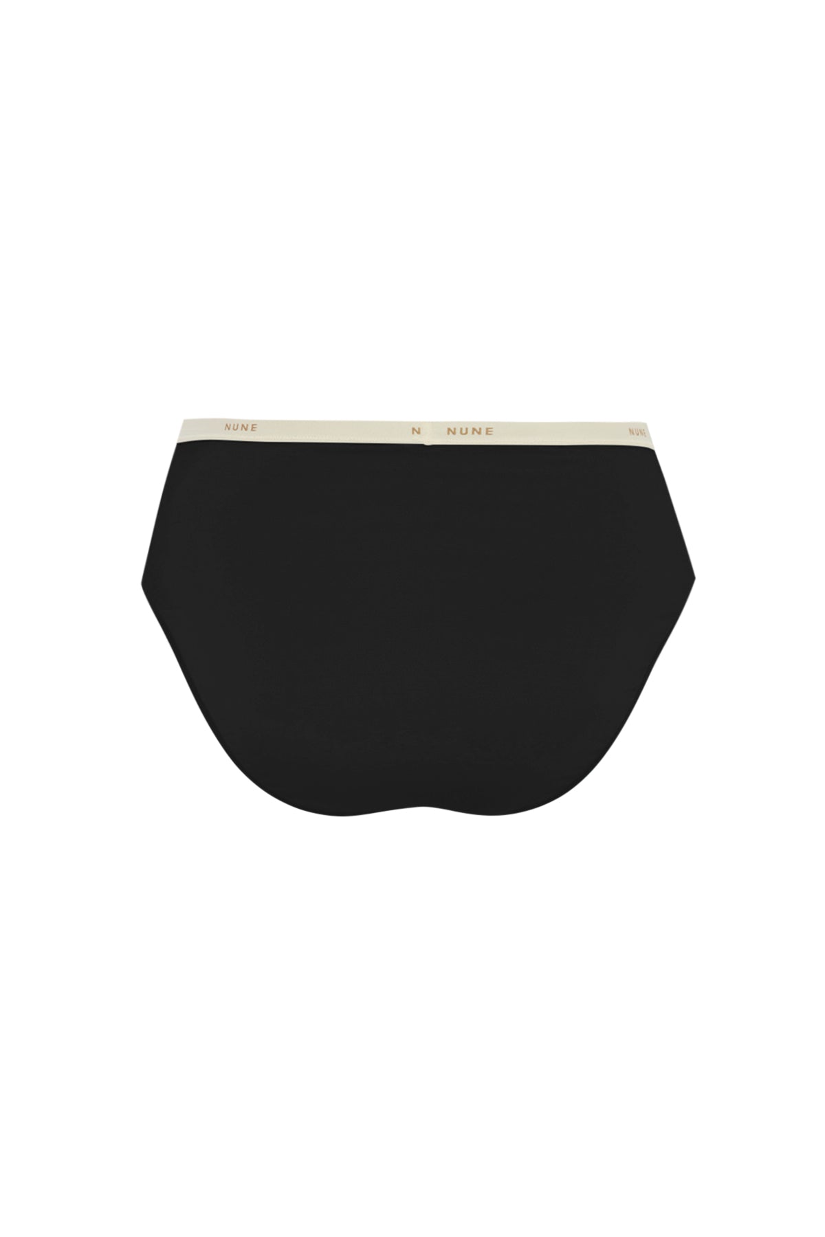 Women's Black High Waist Brief featuring soft folded edges and a double-lined front made from a silky-soft micromodal blend back view