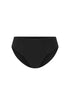 Women's Black Mid Brief featuring soft folded edges and a double-lined front made from a silky-soft micromodal blend front view
