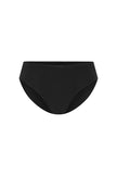 Women's Black Mid Brief featuring soft folded edges and a double-lined front made from a silky-soft micromodal blend front view