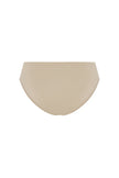 Women's Latte Mid Brief featuring soft folded edges and a double-lined front made from a silky-soft micromodal blend, back view