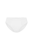 Women's White Mid Brief featuring soft folded edges and a double-lined front made from a silky-soft micromodal blend front view