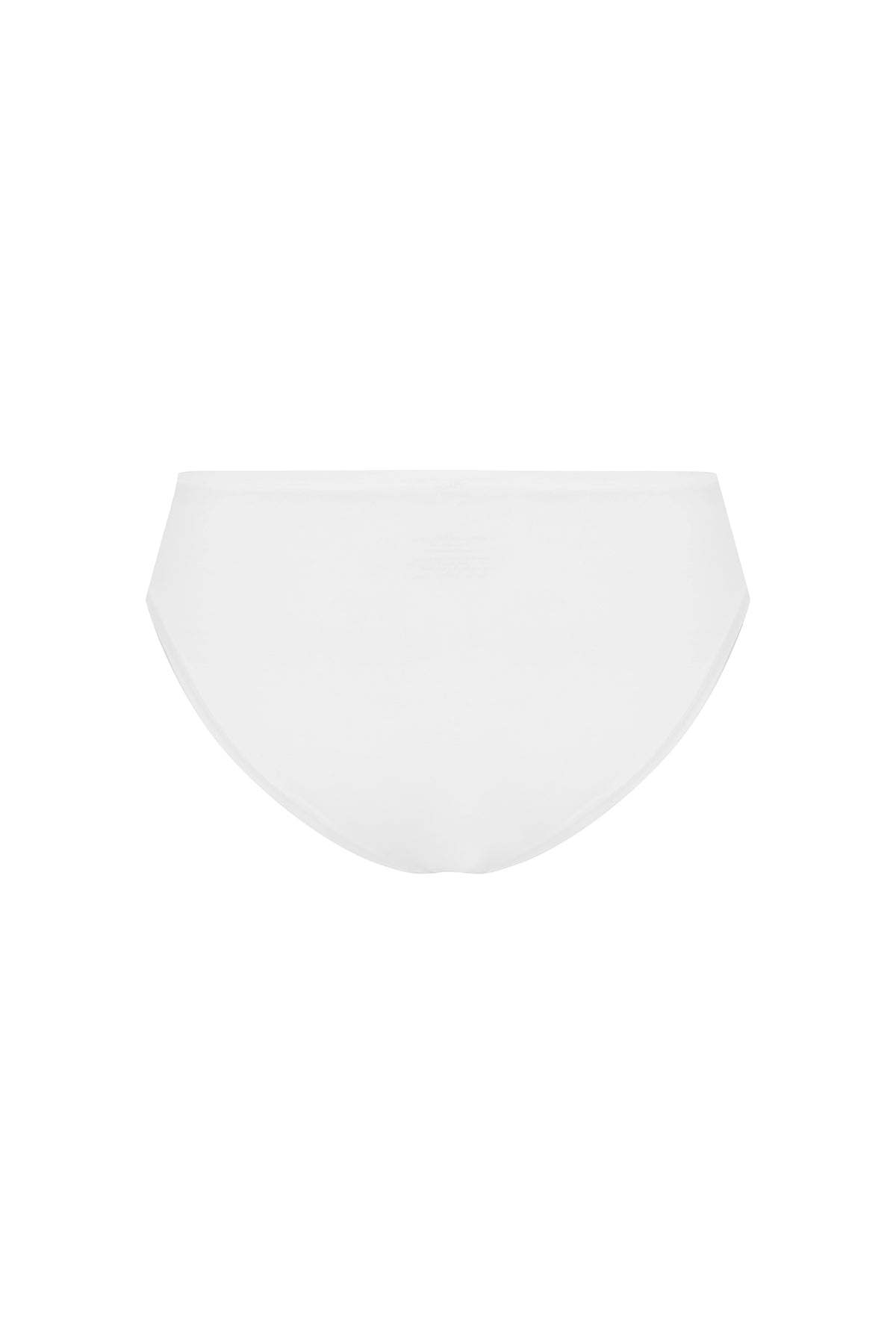 Women's White Mid Brief featuring soft folded edges and a double-lined front made from a silky-soft micromodal blend back view