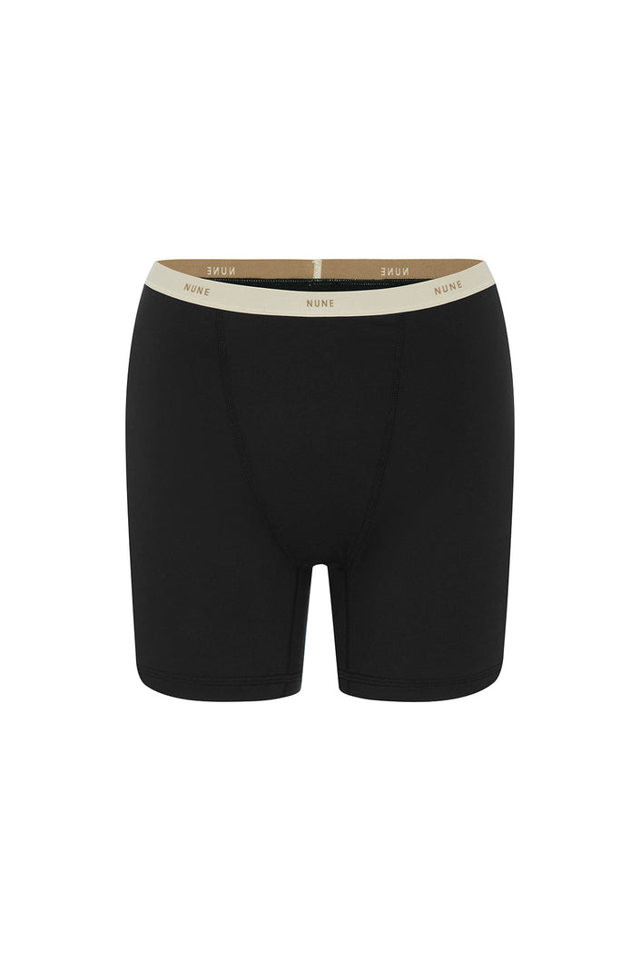 Women’s Boxer Brief in Black silky-soft micromodal blend, like his Boxer Briefs, only cooler, front view