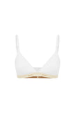 Triangle Bralette with a flattering low neckline and adjustable straps in white silky-soft micromodal blend, front view