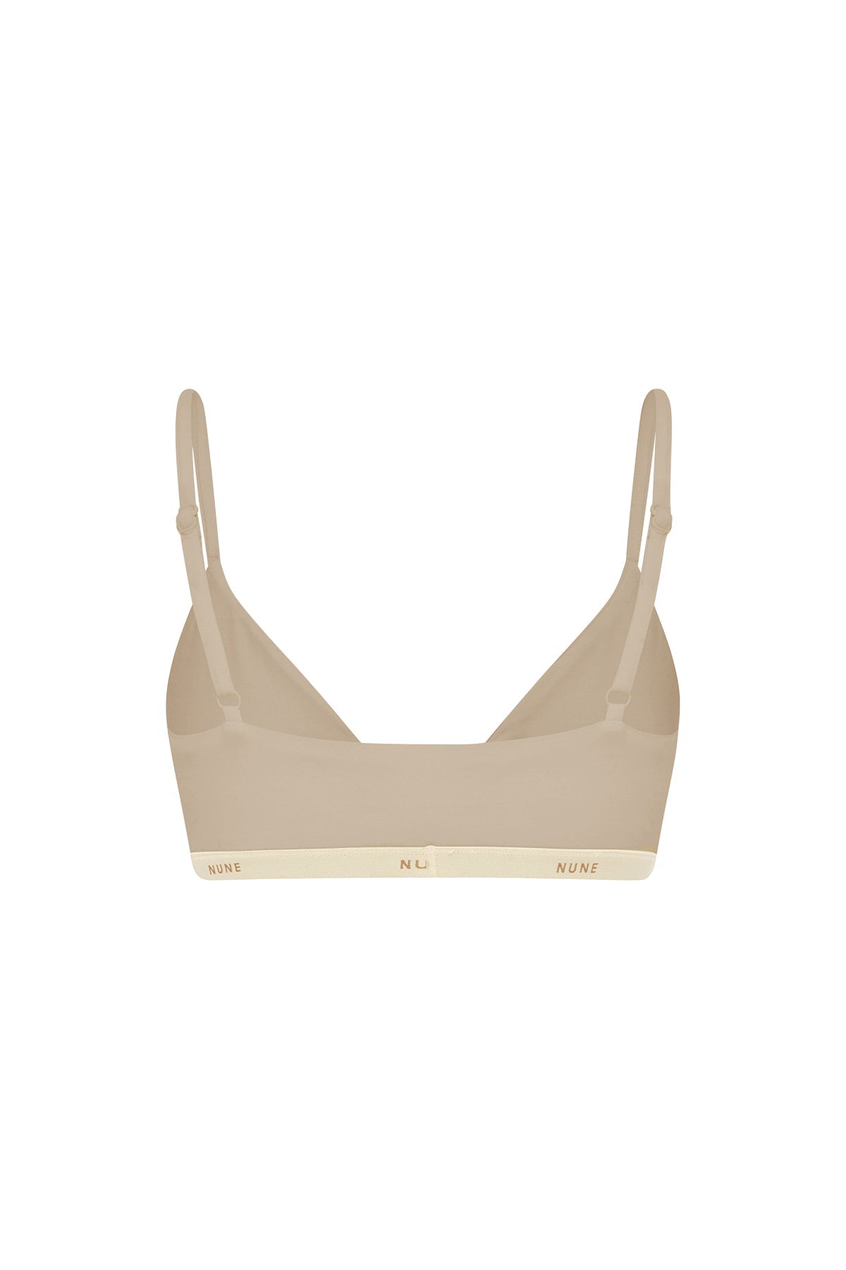 Triangle Bralette with a flattering low neckline and adjustable straps in latte silky-soft micromodal blend, back view