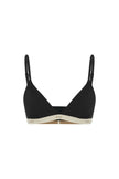 Triangle Bralette in Black with a flattering low neckline and adjustable straps in silky-soft micromodal blend, front view