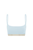The Square Neck Bralette in daylight.  Front view showing slightly scooped square neck shape and NUNE soft elastic under bust