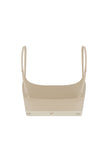 The Square Neck Bralette in latte.  Back view showing adjustable straps and NUNE soft elastic under bust