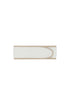 White padded, adjustable headband with latte bind edge and velcro adjustable closure
